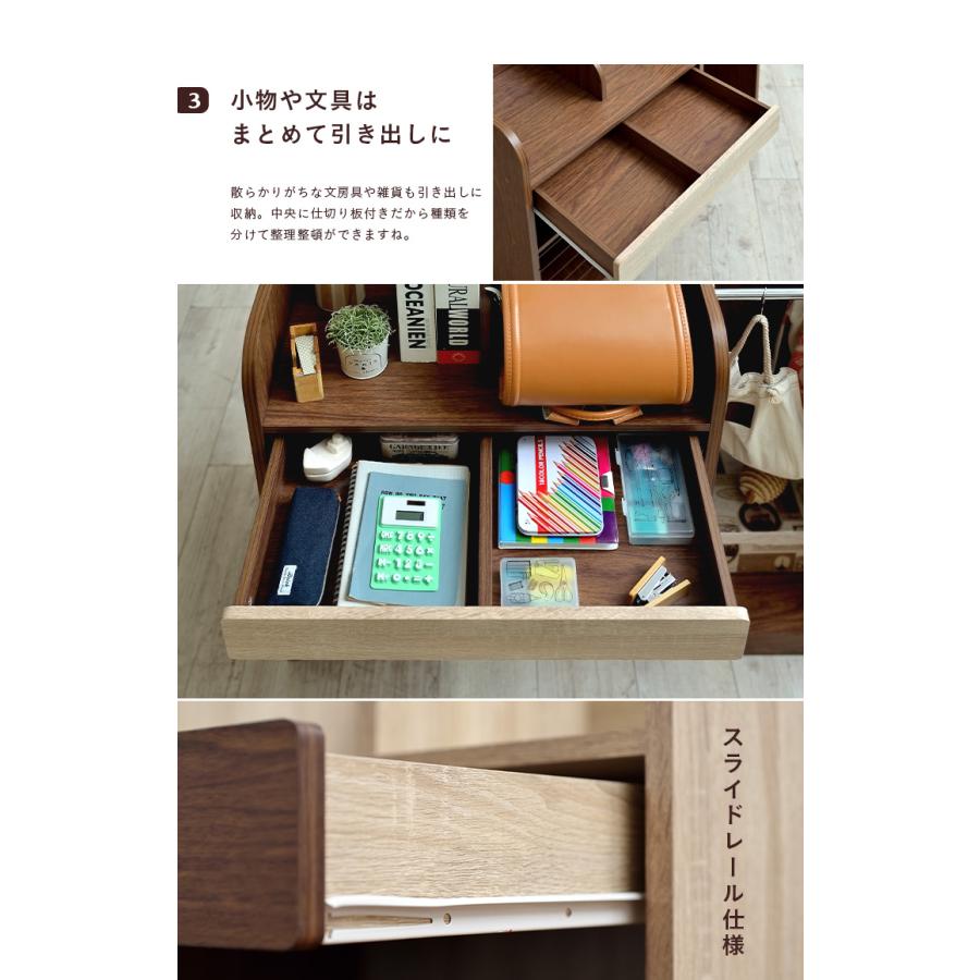 ランドセルラック キャスター付き ランドセル収納 キッズラック 子供部屋 おしゃれ 収納 棚 幅93cm Cacao(カカオ) ワイド 4色対応の画像
