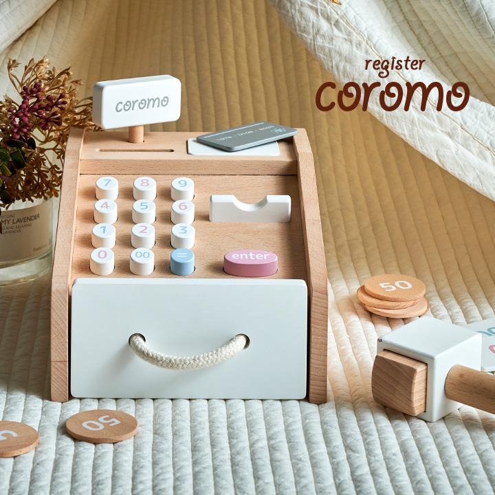 完成品 天然木使用 レジスター Coromo コロモ ままごと おままごと レジ お金 お札 コイン カード お店やさん かわいい お店屋さん ごっこ 遊び 木製 知育玩具 家具通販のメーベル 通販 Yahoo ショッピング