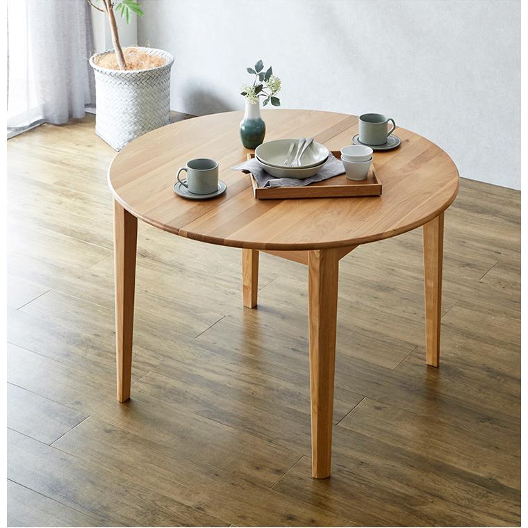 ※な 【お値下げ中】円形木製ダイニングテーブル　105cm 伸縮可能 丸いダイニングテーブル直径 105cm 木製 木製丸テーブル 105cm 木製