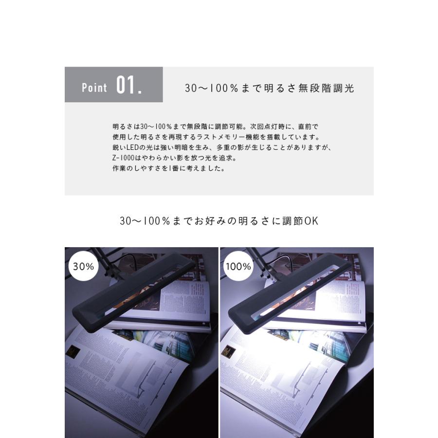 照明 LED デスクライト 無段階調光式 Z−1000 2色対応 : 家具通販の