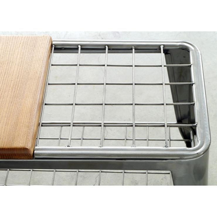 座面耐荷重80kg 傘立て 玄関収納 シューズラック 無垢材 スチール 椅子 チェア スツール 腰かけ シンプル 一人暮らし 【渡し】 アンブレラスタンドベンチ 2色対応