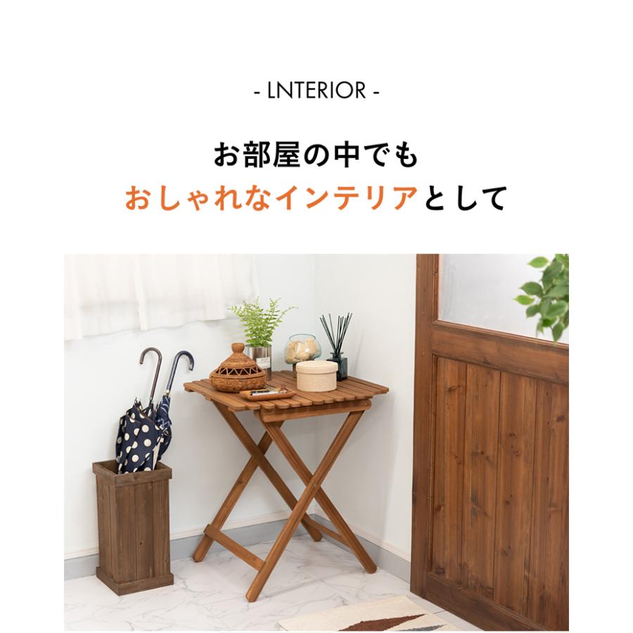 ガーデンテーブル テーブル ハイテーブル 天然木 レジャーテーブル 折りたたみ式 木製 庭 テラス 屋内 屋外 NX-532 フォールディングハイテーブル 60x60cm_14
