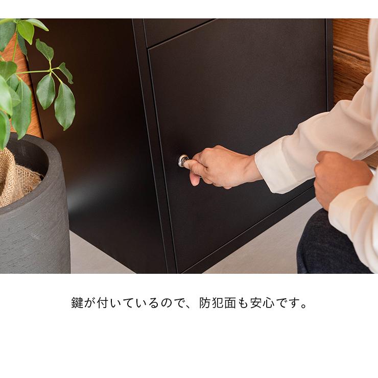 ポスト付き 置き型 一戸建て用 防水 スタンド 宅配ボックス 棚付き 郵便ポスト 郵便受け カギ付き 玄関 おしゃれ 2色対応 デリバリーボックス PST-216SV | 東谷 | 12