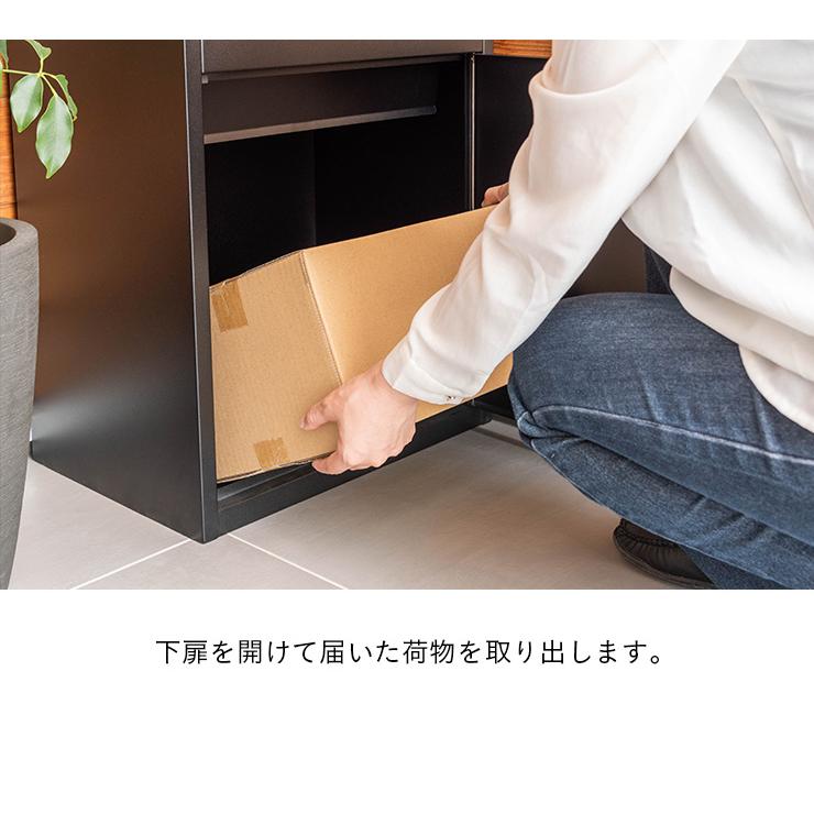 ポスト付き 置き型 一戸建て用 防水 スタンド 宅配ボックス 棚付き 郵便ポスト 郵便受け カギ付き 玄関 おしゃれ 2色対応 デリバリーボックス PST-216SV | 東谷 | 13