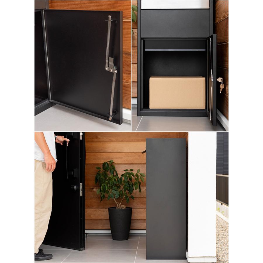 東谷 ポスト付き 置き型 一戸建て用 防水 スタンド 宅配ボックス 棚