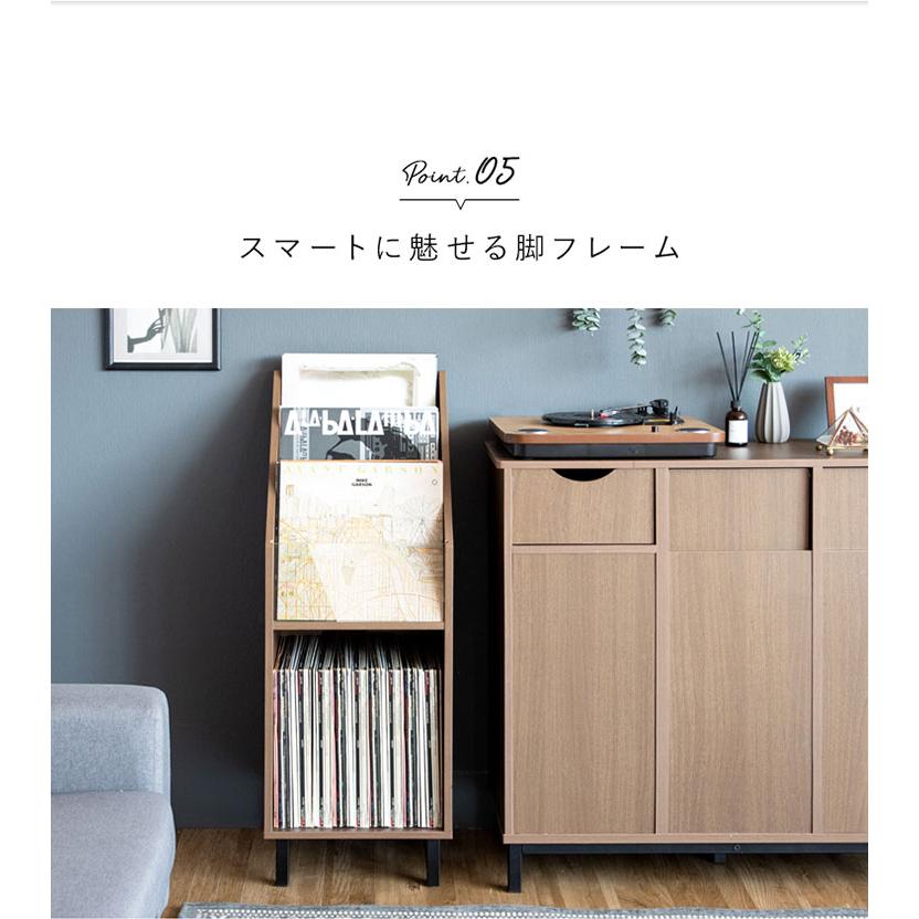 スリム レコードラック レコード収納 棚 本棚 収納棚 収納ラック ブックラック ウッドラック 木製 ディスプレイ おしゃれ Calmato(カルマート) RK-1000 3色対応