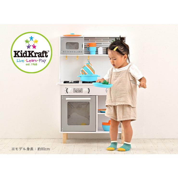 ままごとキッチン 木製 木のおもちゃ ままごとセット おもちゃ39点付き ごっこ遊び KidKraft 初めてのキッチンの画像