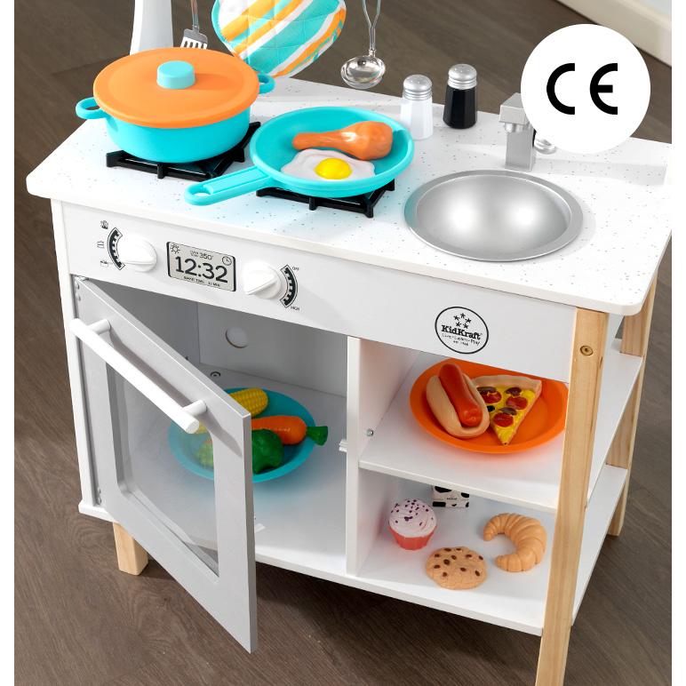 ままごとキッチン 木製 木のおもちゃ ままごとセット おもちゃ39点付き ごっこ遊び KidKraft 初めてのキッチンの画像