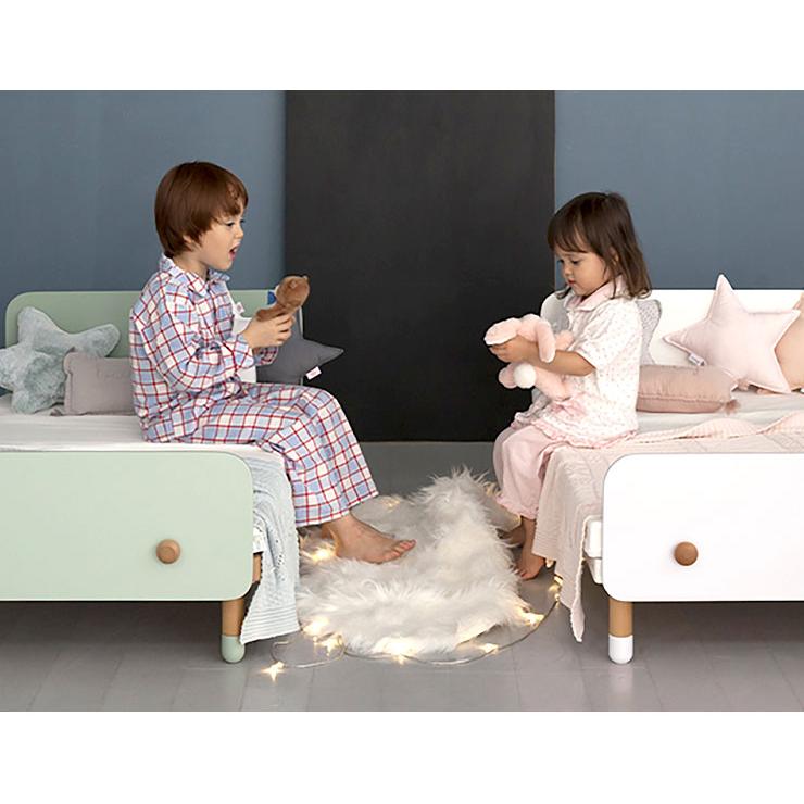 HOPPLキッズベッド 120x70x45 シーグリーン ベッドガード1枚付き