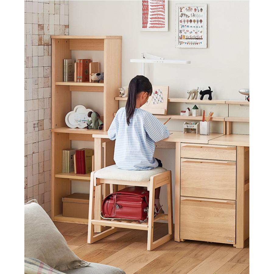 コイズミ KOIZUMI 学習椅子 学習チェア タモ 無垢材 収納 学習イス 椅子 イス チェア クッション おしゃれ 高さ調節可能 Faliss(ファリス) スツール 4色対応 | コイズミファニテック | 07