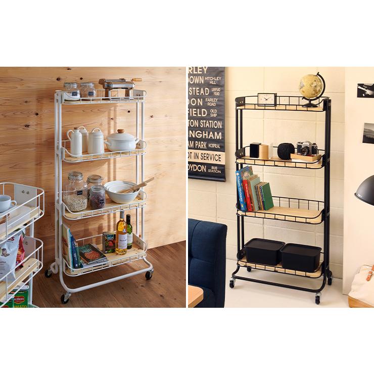 キャスター付き ワゴン ラック シェルフ スチール ランドリー かわいい ハイタイプ バイシクルケージラック BCR-640 3色対応 |  | 04