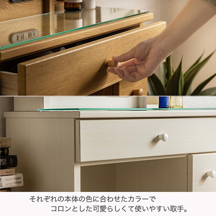 1面ドレッサー 幅60cm コンセント付き 鏡台 ミラー 木製ドレッサー