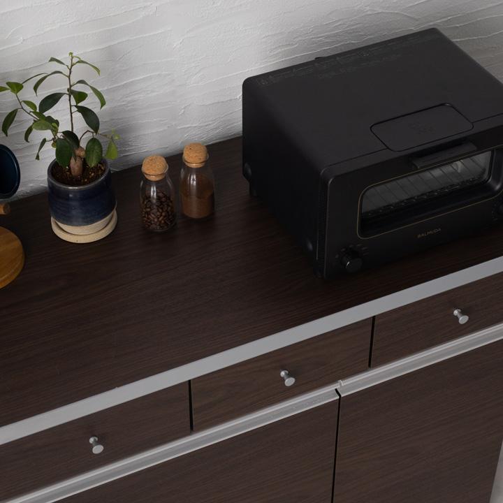 日本製 完成品 ペール3個付き キッチン収納 幅90cm キッチンカウンター
