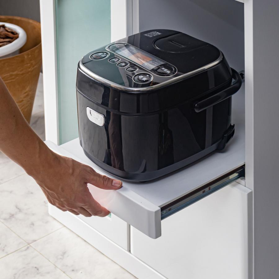 完成品 鏡面ホワイト レンジ台 幅70cm レンジラック レンジ収納 レンジボード 食器棚 キッチンボード 70幅 ロータイプ 収納ラック 棚 引き出し おしゃれ Nアクア |  | 04