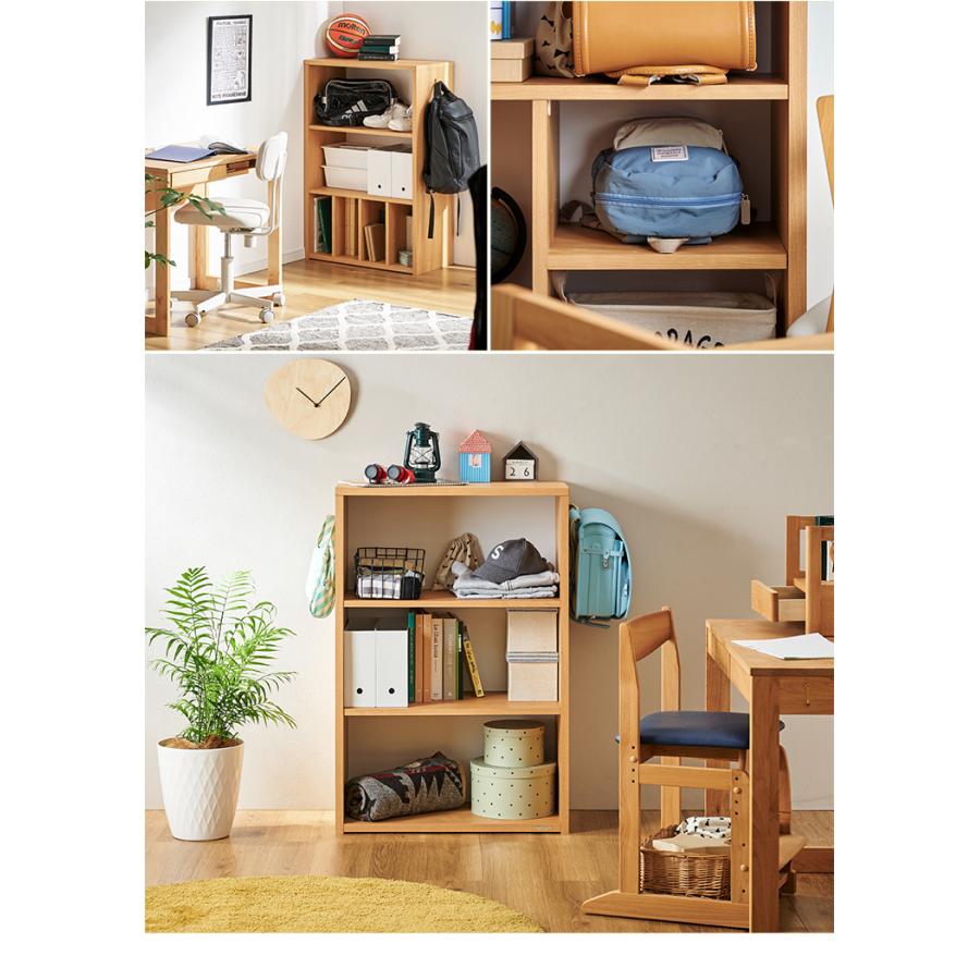 国産 完成品 3段 ラック 収納棚 棚 オープンラック ワードローブ オープンシェルフ 木製 北欧 おしゃれ シンプル バーチカルシェルフ 幅73cm Talo(タロ) 2色対応 | 堀田木工所 | 07