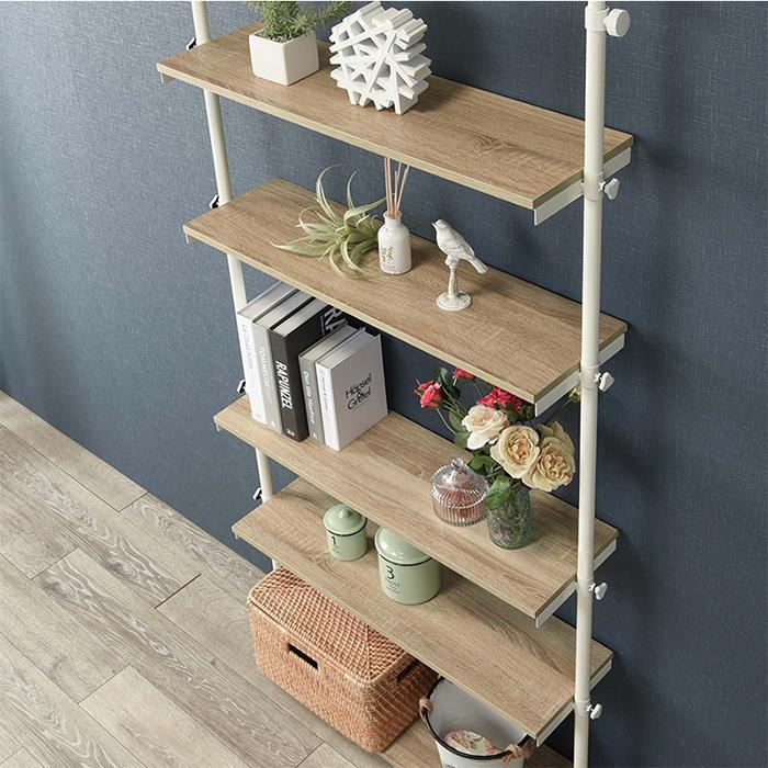 突っ張りラック オープンラック KTR-3156 シンプル 幅90cm スチール 省スペース デッドスペース活用 棚板付き 棚5段 設置簡単 高さ調整可能 リビング 水回り |  | 05