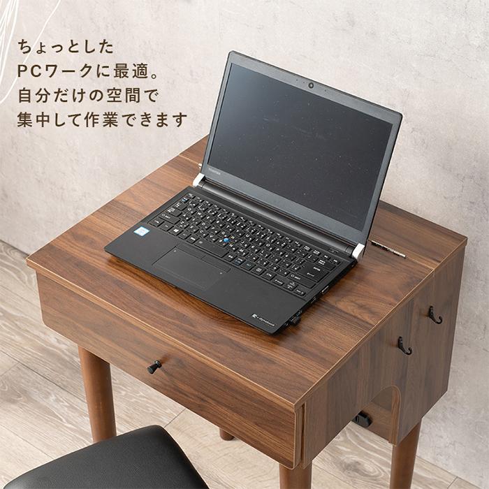 【新品】ドレッサー 木製コンパクト LEDライト 鏡台 天然 幅50cm ドレッサーデスク [幅50][ライトあり/ライトなし] More | ドレッサー