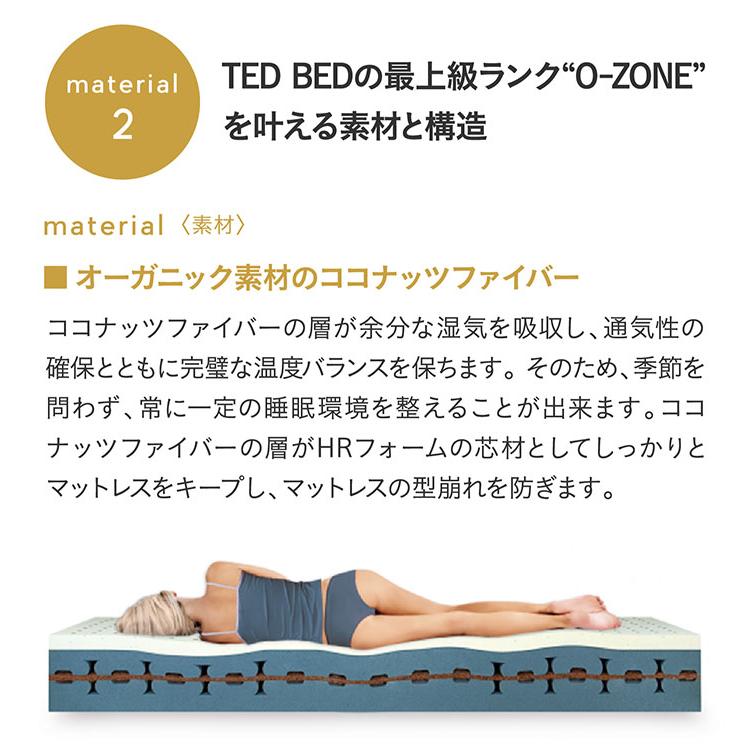 10年保証付き ウレタン マットレス セミダブルサイズ マット 洗えるカバー 通気性 耐久性 体圧分散 硬め 柔らかめ ノンコイル O-Zone(オーゾーン) 120x195cmの画像