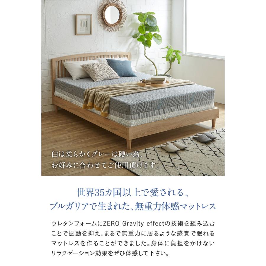10年保証付き ウレタン マットレス セミダブルサイズ マット 洗えるカバー 通気性 耐久性 体圧分散 硬め 柔らかめ ノンコイル O-Zone(オーゾーン) 120x195cmの画像