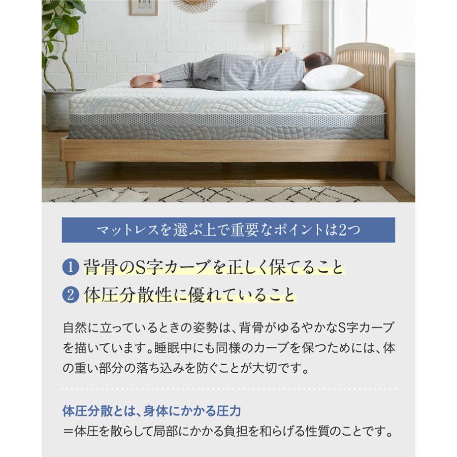 10年保証付き ウレタン マットレス セミダブルサイズ マット 洗えるカバー 通気性 耐久性 体圧分散 硬め 柔らかめ ノンコイル O-Zone(オーゾーン) 120x195cmの画像