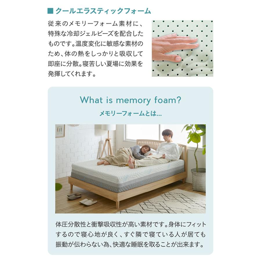 10年保証付き ウレタン マットレス セミダブルサイズ マット 洗えるカバー 通気性 耐久性 体圧分散 硬め 柔らかめ ノンコイル O-Zone(オーゾーン) 120x195cmの画像