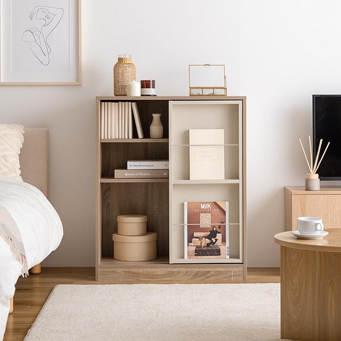 本棚 大容量 幅71cm ブックシェルフ コミックラック 3段 ディスプレイ 漫画収納 マガジンラック おしゃれ 子供部屋 スライド式 本棚ラック Mysa(ミーサ) 2色対応 |  | 20