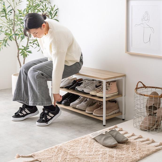 シューズ スリッパラック ハンドメイド 楽天市場】シューズラック 3段 ラック 靴 スリッパラック 収納