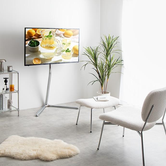 Elsie テレビスタンド 32v-65v対応 左右首振り テレビスタンド ハイタイプ 32〜65インチ TVスタンド テレビ台 左右首