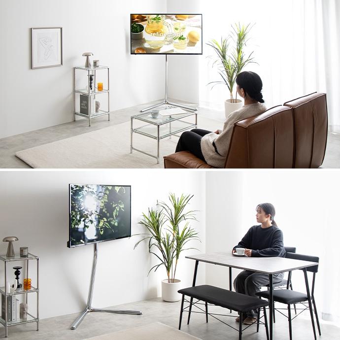 テレビスタンド ハイタイプ 32〜65インチ TVスタンド テレビ台 左右首