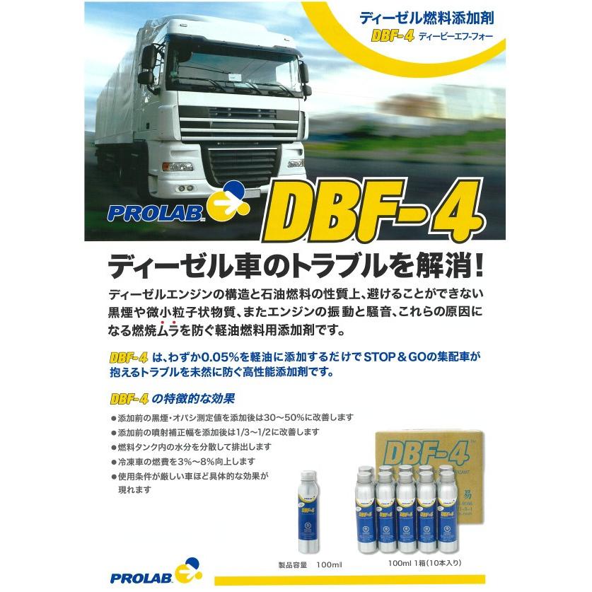 PROLAB (プロラボ) DBF-4 ディーゼル燃料添加剤 100ml 黒煙防止 軽油