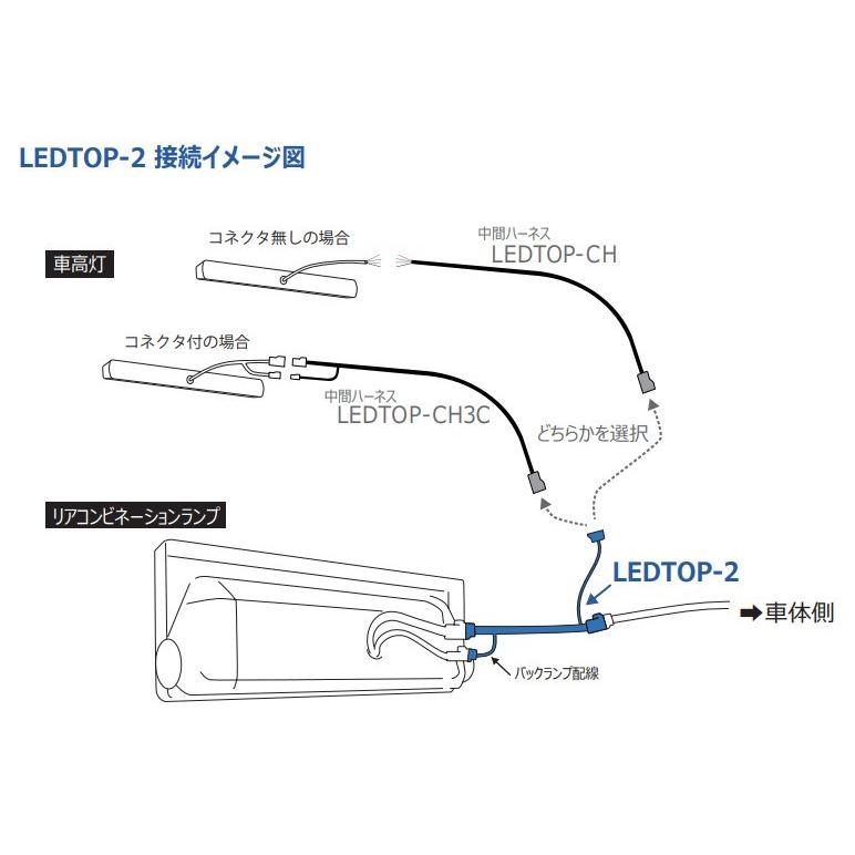 小糸KOITO LED TOPチュウカン 小糸製作所 KOITO(小糸製作所) LEDTOP-CH 中間ハーネス 片側コネクタ