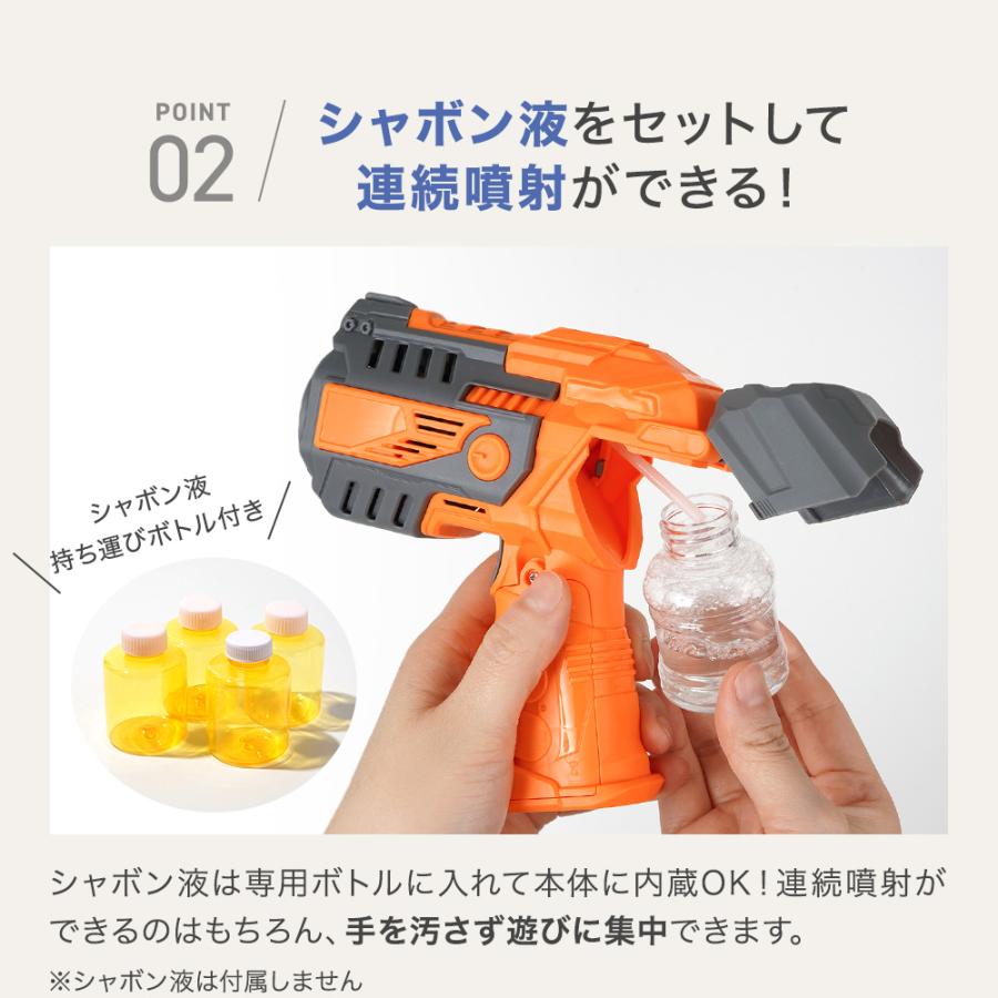 シャボン玉 電動 バブルガン 2個セット 光る バブルブラスター 連続