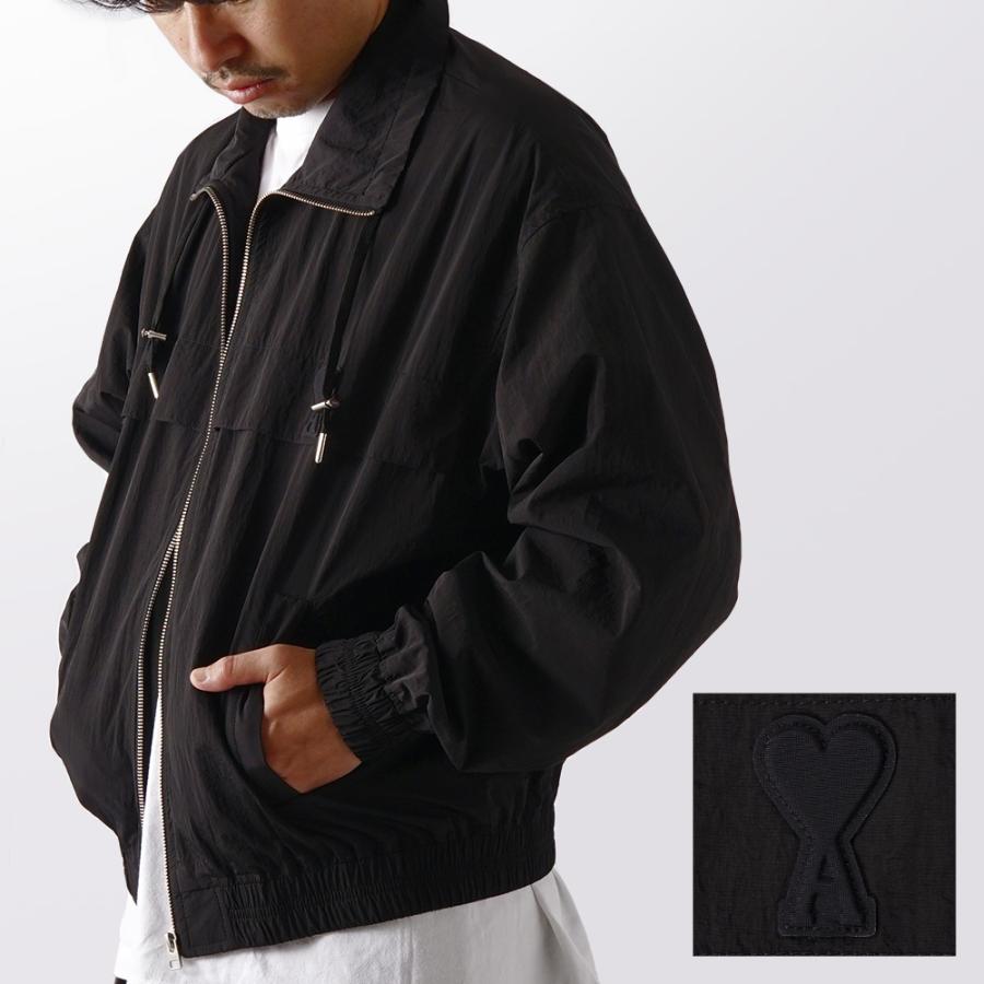 ※確実正規品　AMI PARIS (アミ パリス) ブラック 冬物限定値下げ Ami Paris アミ パリス ADC ZIPPED JACKET ナイロン