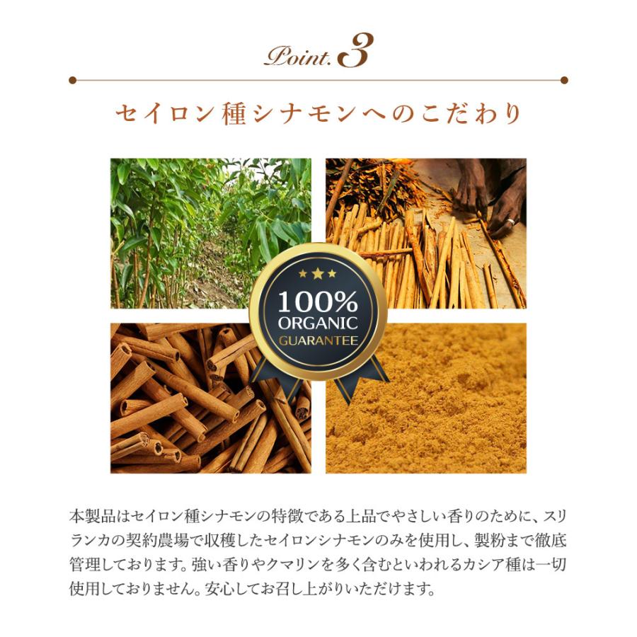 オーガニック シナモンパウダー 1kg (500g×2袋) 有機JAS セイロン 粉末 