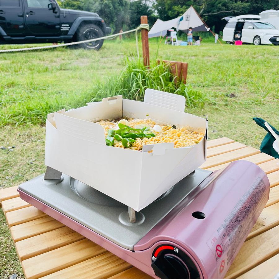 紙鍋 2000cc 組み立て式 フタ付き 蓋 アウトドア キャンプ 鍋 ラーメン