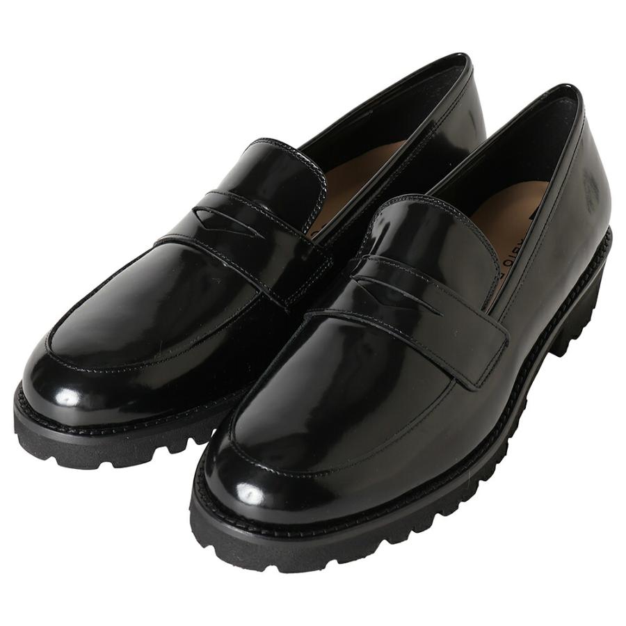 ☆未使用級☆【ファビオルスコーニ】フラットシューズ (37) 現行　レザー　黒 FABIO RUSCONI ファビ オルスコーニ ローファー NATUR レディース