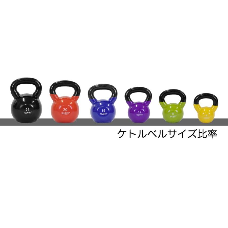 RIORES（リオレス） ケトルベル 16kg ダンベル PVCコーティング 16キロ 