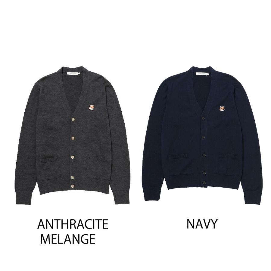 MAISON KITSUNE メゾン キツネ FOX HEAD PATCH CLASSIC CARDIGAN カーディガン ウール Vネック メンズ GU00542KT1036｜mobile-garage1｜02