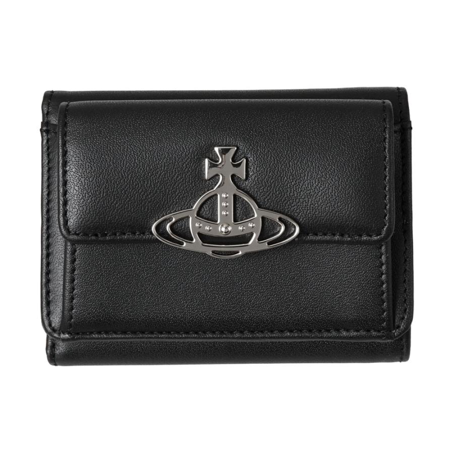 Vivienne Westwood ヴィヴィアン　ウエストウッド三つ折り財布 PU GRAIN 口金三つ折り財布(ブラック)（メンズ）（1220952123）｜財布