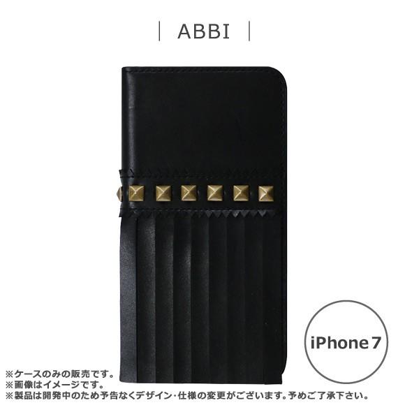 iPhone SE 第3世代 第2世代 iPhone 8 レザーケース 手帳型ケース AB8316i7  3160 abbi Fringe diary ブラック ロア・インターナショナル｜mobile-land