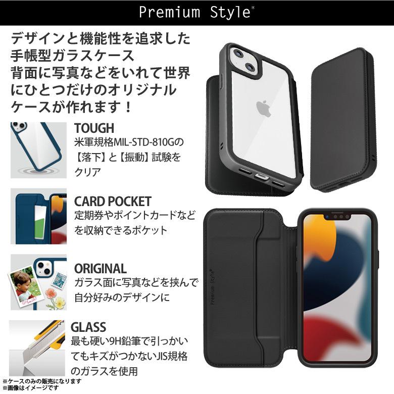 iPhone13 Pro ケース 手帳型 背面クリア 耐衝撃 ピンク PG-21NGF06PK