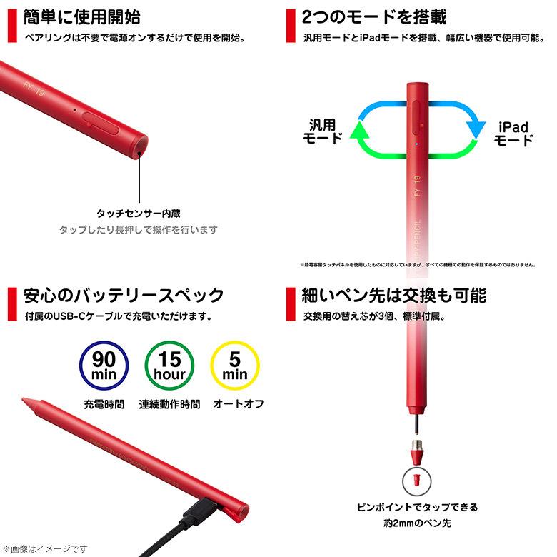 タッチペン 極細 スマートフォン iPad タブレット クーピーペンシル みどり グリーン PSA-TPRCP-GR 5007 約2mm プリンストン 宅配便送料無料|mobile-land|02