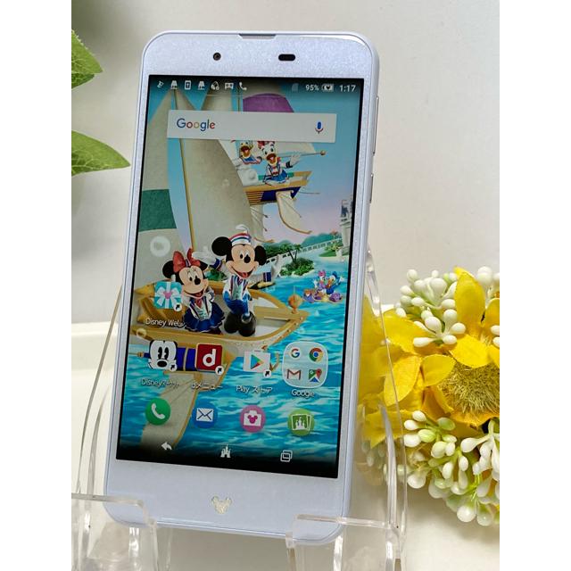美品 ドコモ Disney Mobile DM-01J 16GB ホワイト android バージョン 6.0.1 ディズニー・モバイル☆ A1177 | SHARP