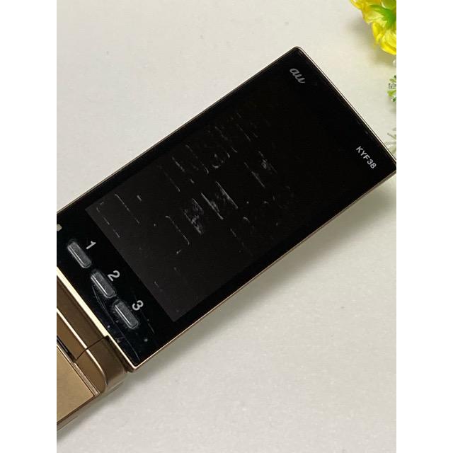 KYOCERA SIMロック解除済み 京セラ かんたんケータイ KYF38 ゴールド  