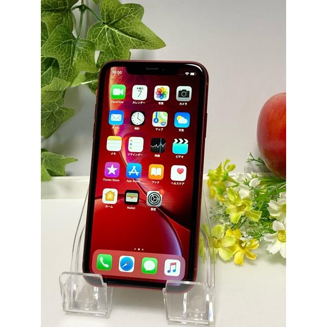 iPhone 新品同様 Apple XR 64GB MT062J/A レッド アップル au SIM 