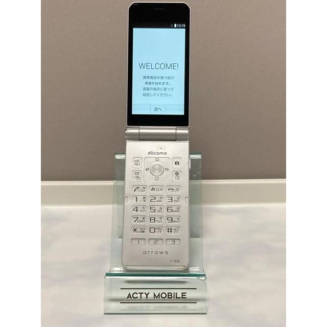 arrows ケータイ F-03L シルバー docomo SIMロック解除済 4G ガラホ 
