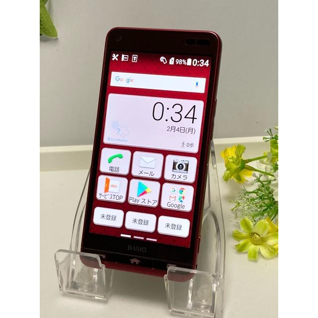 SIMフリー 本体 BASIO 3 KYV43 32 GB 172G4 レッド らくらくシリーズ 京セラ BASIO3 KYV43 au SIMフリー 32GB ベイシオ