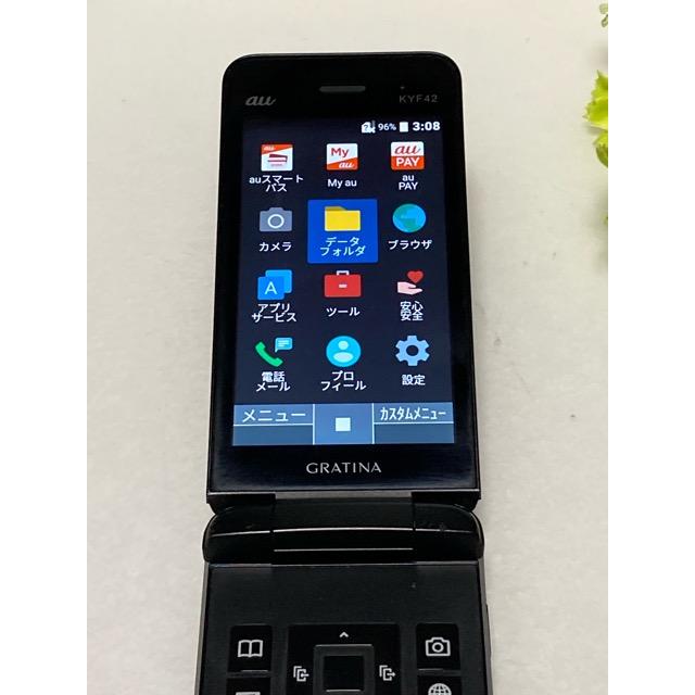 KYOCERA 中古 au by KDDI 京セラ GRATINA KYF42 ブラック ☆SIM