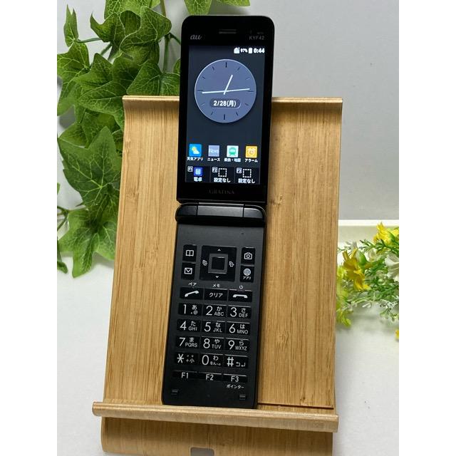 KYOCERA 中古 au by KDDI 京セラ GRATINA KYF42 ブラック ☆SIM