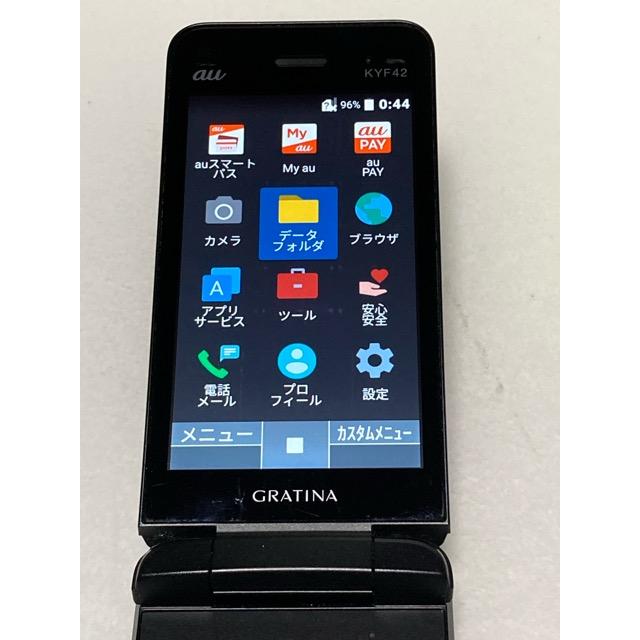 KYOCERA 中古 au by KDDI 京セラ GRATINA KYF42 ブラック ☆SIMロック
